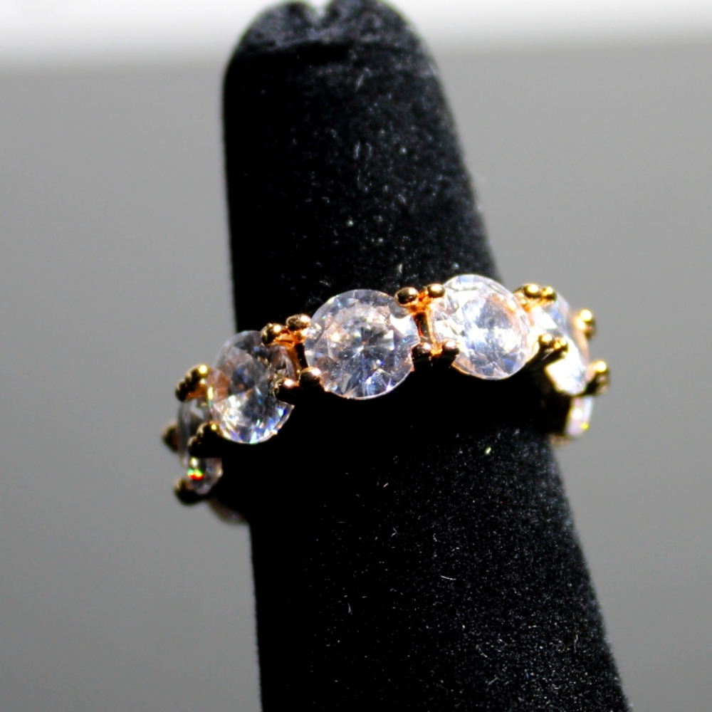 STUNNING CZ gold tone infinity ring